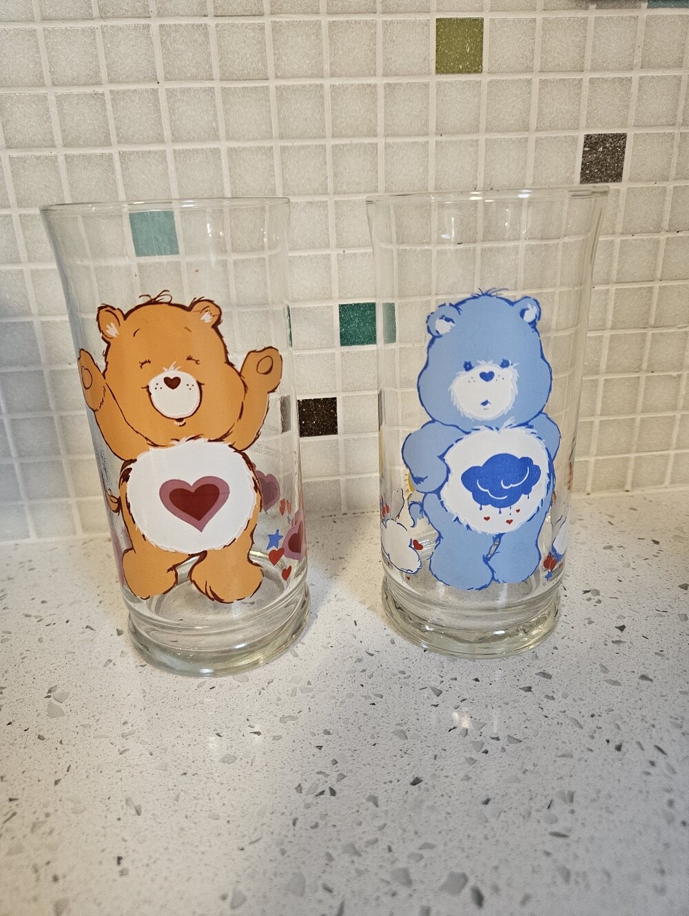 Vintage Care Bear 2 Glasses